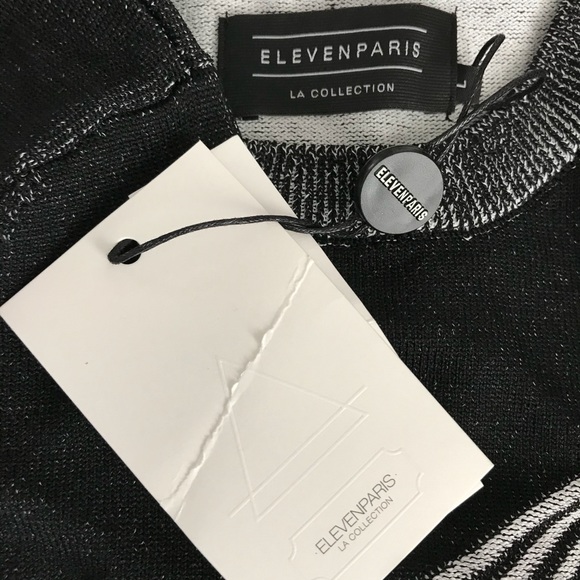 SALE!  NWT ELEVEN PARIS LA Collection Cropped SWEATER M - Picture 3 of 16